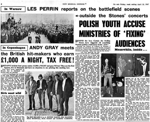 Relacja z koncertów Stonesów w Warszawie autorstwa Lessa Perrina, PR-owca zespołu. „New Musical Express” z 22 IV 1967 r., nr 1058